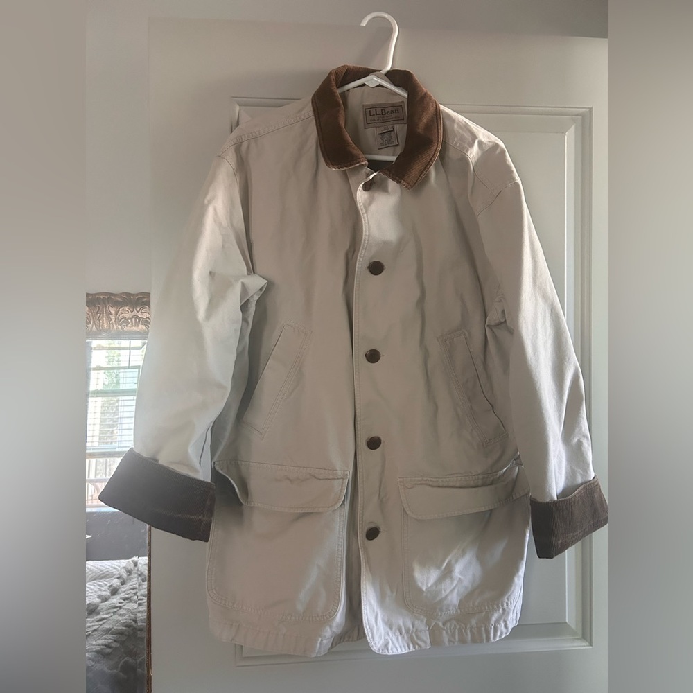 L.L. Bean Men's Beige Chore Coat Jacket